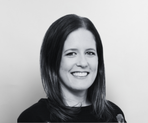 Black and white studio photo of DAF team member Rochelle.