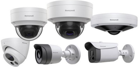 A bunch of different types of security cameras from honeywell