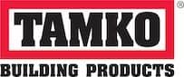 The logo for tamko building products is red and black.