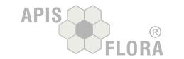 Um logotipo para apis flora com uma flor no meio