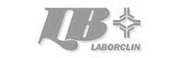 Um logotipo preto e branco para laborclin em um fundo branco