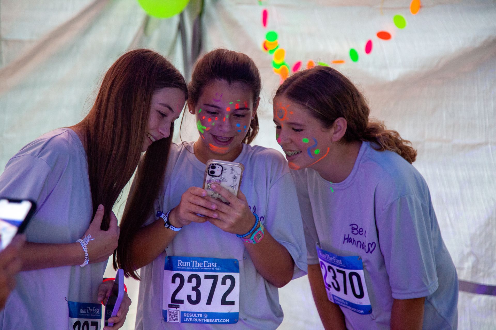 Participants in a Glow Run