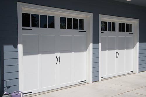 Two White Garage Door