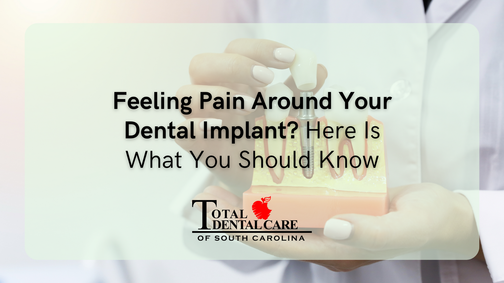 A dentist is holding a model of a tooth implant in his hands.
