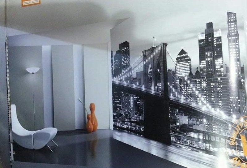 Murale d'interno in bianco e nero