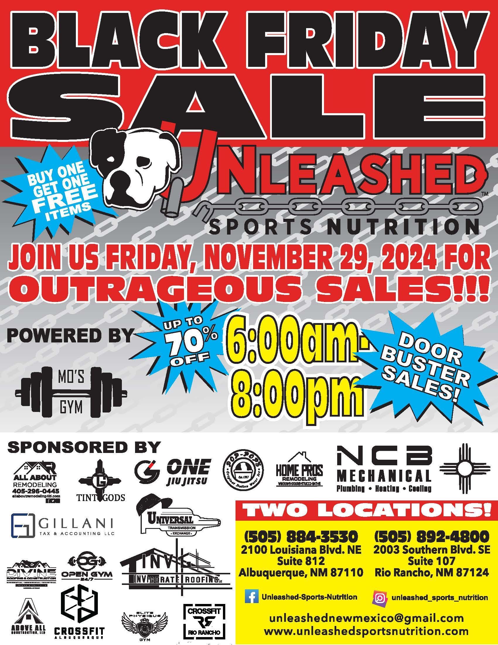 A black friday sale is being held on november 29 , 2024
