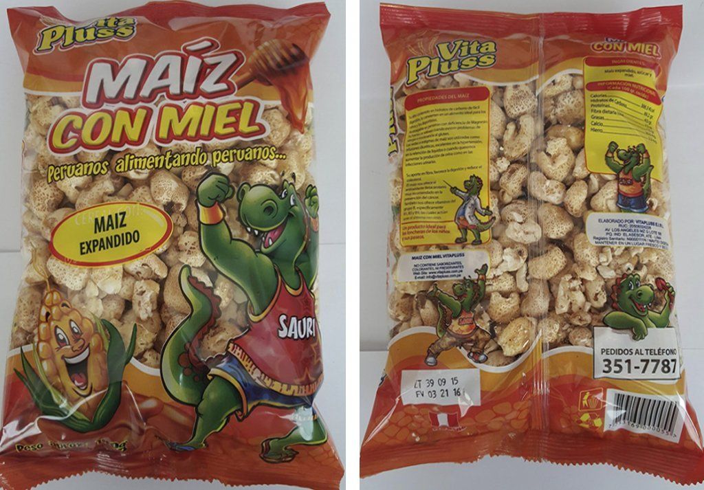 Maíz expandido con miel