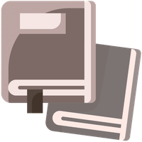 Two minimalist, dark gray notebooks or books arranged in a stack, one with a small bookmark.