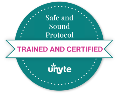 Teal circular badge with