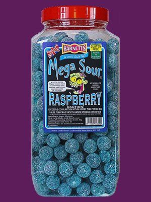 Barnetts Mega Sour Blue Raspberry Balls – The Lolly Shed