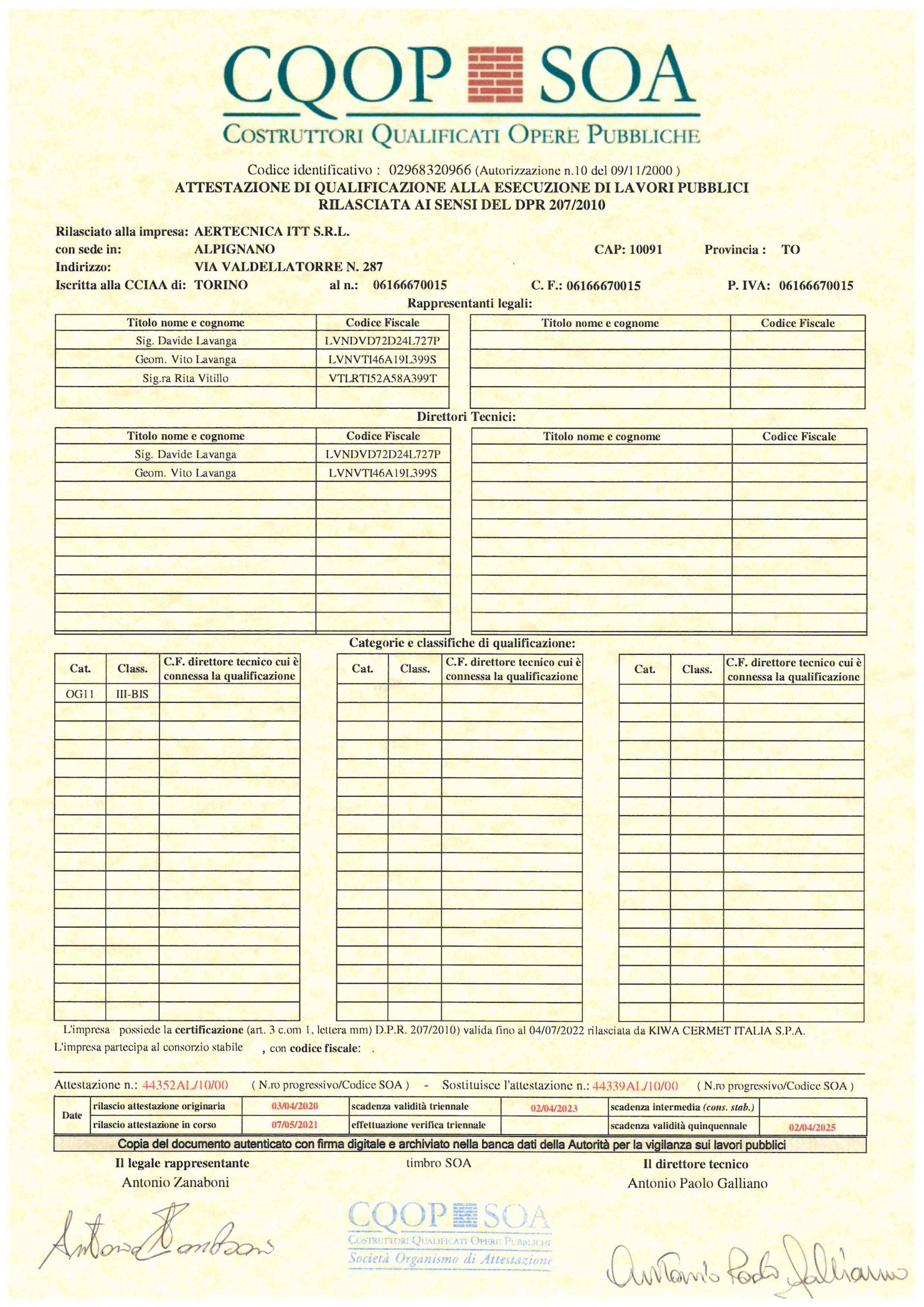 certificazione di qualità