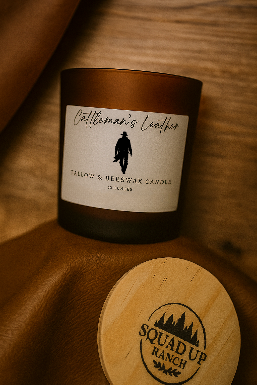 Cattleman's Leather Candle