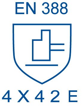 Un escudo azul con las palabras en 388 4x44f.