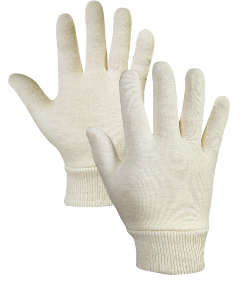 Un par de guantes blancos sobre un fondo blanco