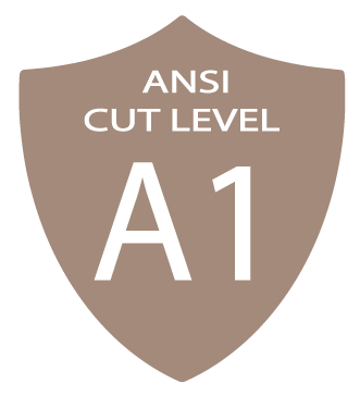 Símbolo de nivel de corte ANSI A1 en marrón, que muestra la clasificación de resistencia al corte.