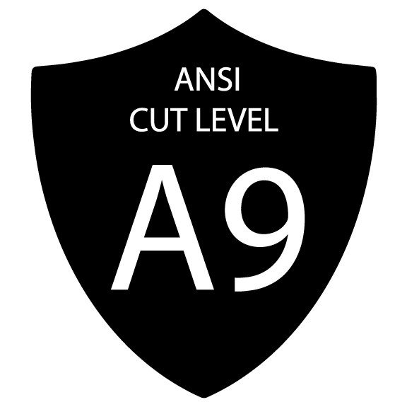 Un escudo negro con las palabras ansi cut nivel a9.