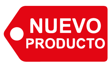 Una etiqueta roja que dice nuevo producto