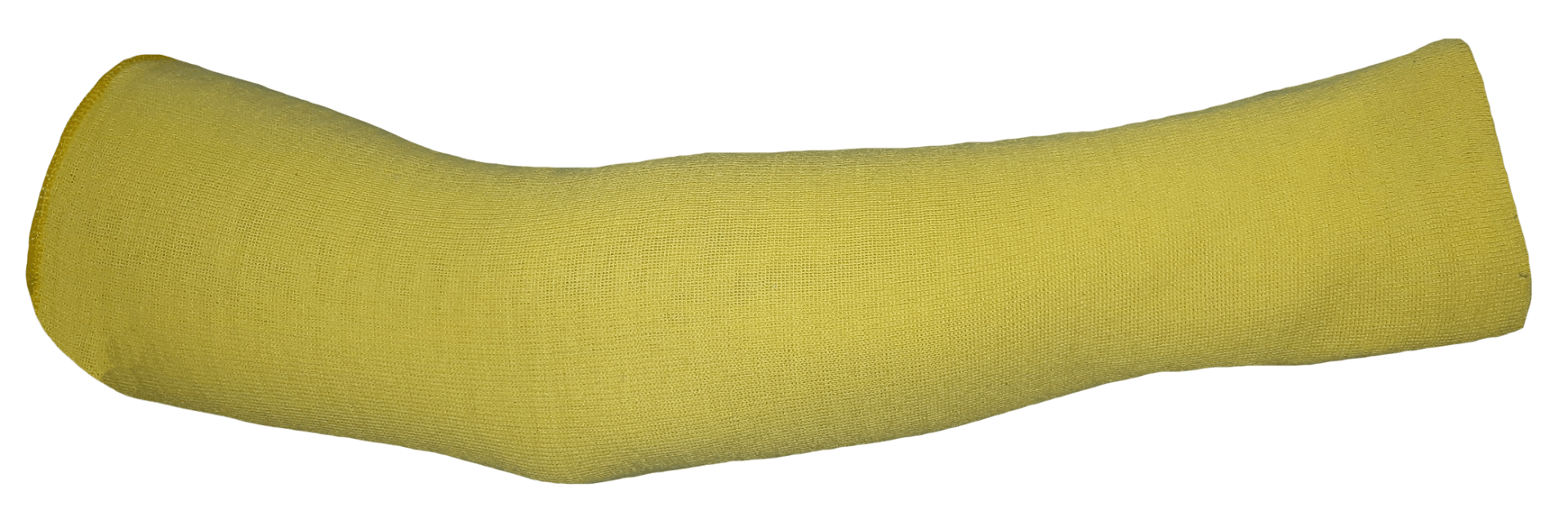 Un primer plano de una almohada amarilla sobre un fondo blanco.