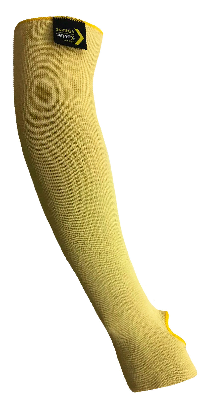 Un primer plano de un guante amarillo sobre un fondo blanco.