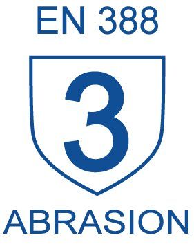 Un escudo azul y blanco con el número tres.