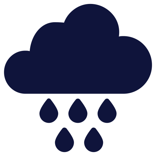 Dark blue cloud with rain droplets.