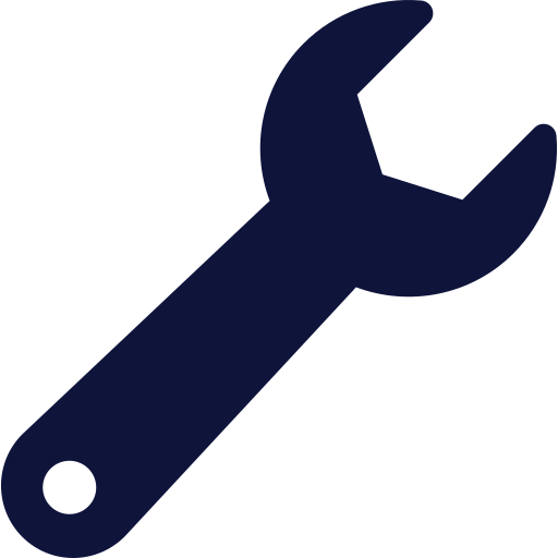 Dark blue wrench icon.
