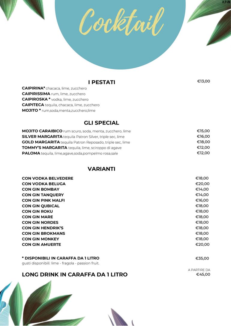 menu alla carta La Parrilla Mexicana