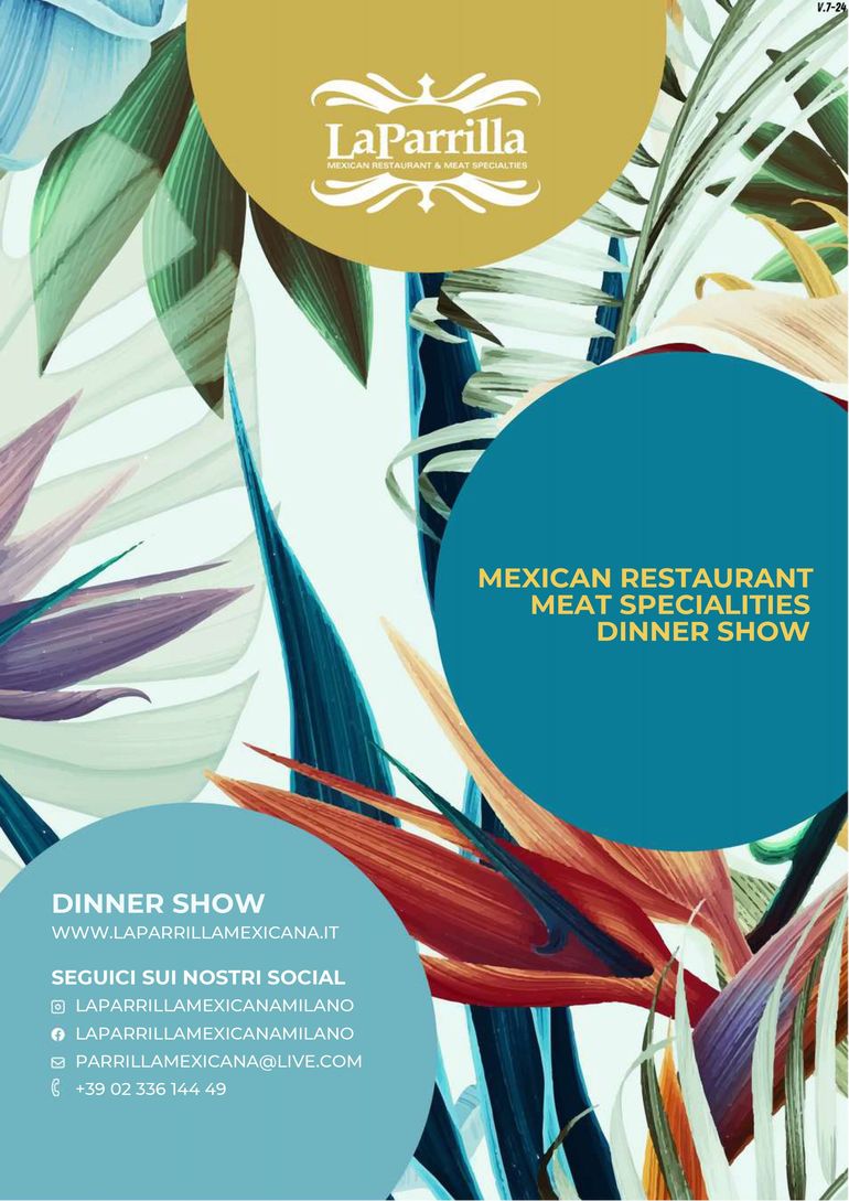 menu alla carta La Parrilla Mexicana