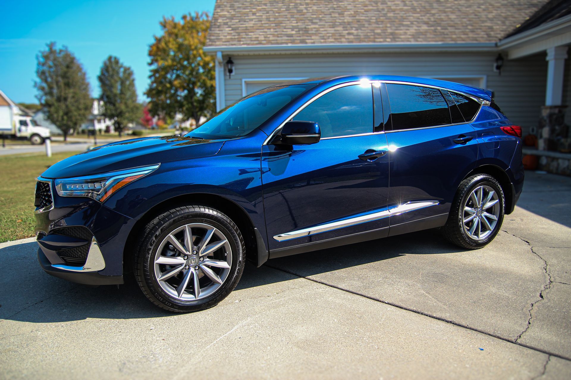 A blue Acura RDX that looks new after paint correction and ceramic coating in the Chattanooga, TN area.