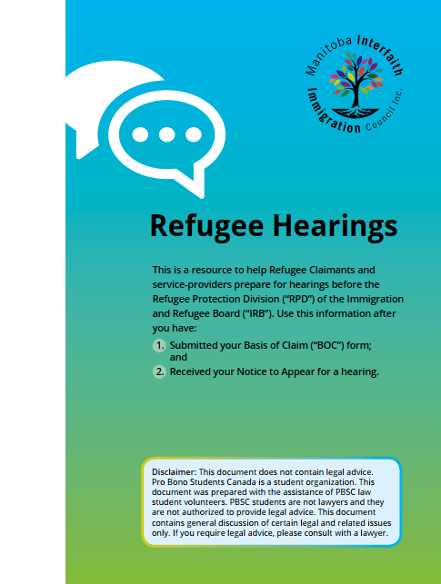 Welcome Place - Refugee Hearings