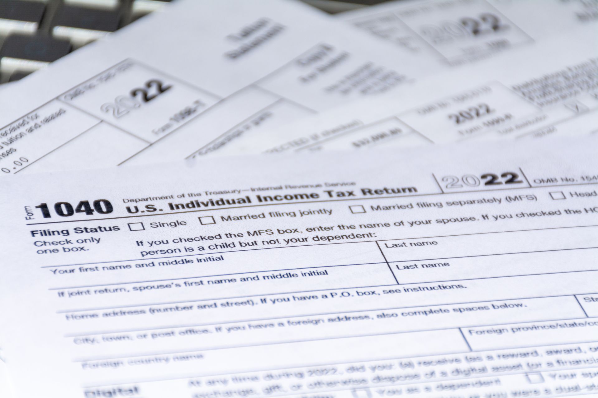Blank form 2022 1040 tax return