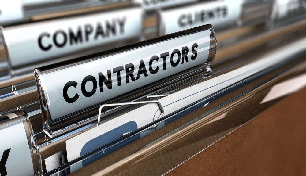 Files with labels that say Contractors, Company, Clients