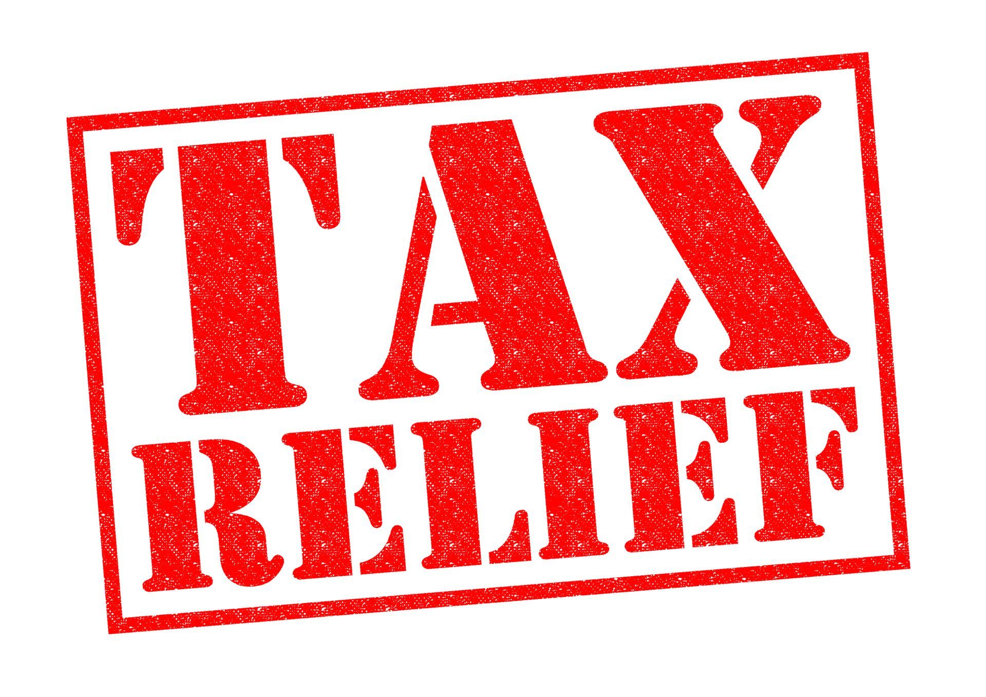 Tax Relief written in red