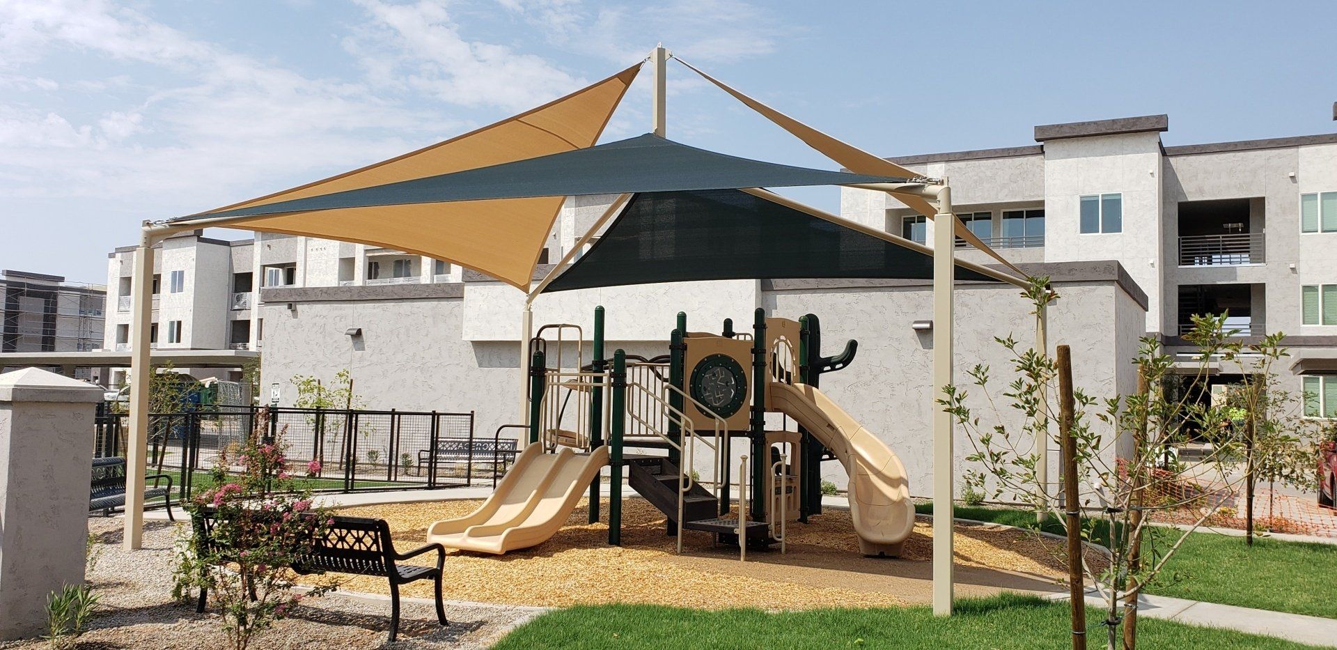 Arizona Awnings shades and awning over a playground in Phoenix, AZ
