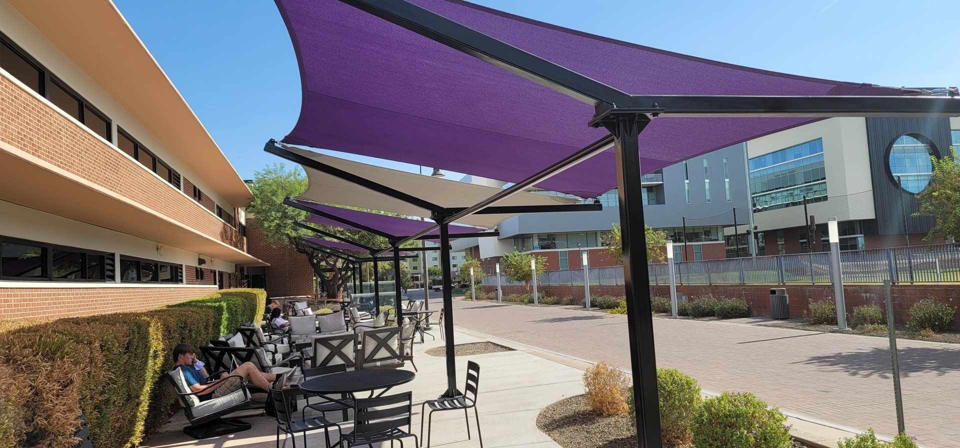 purple and grey shading and awning examples AZ Awnings in Phoenix, AZ