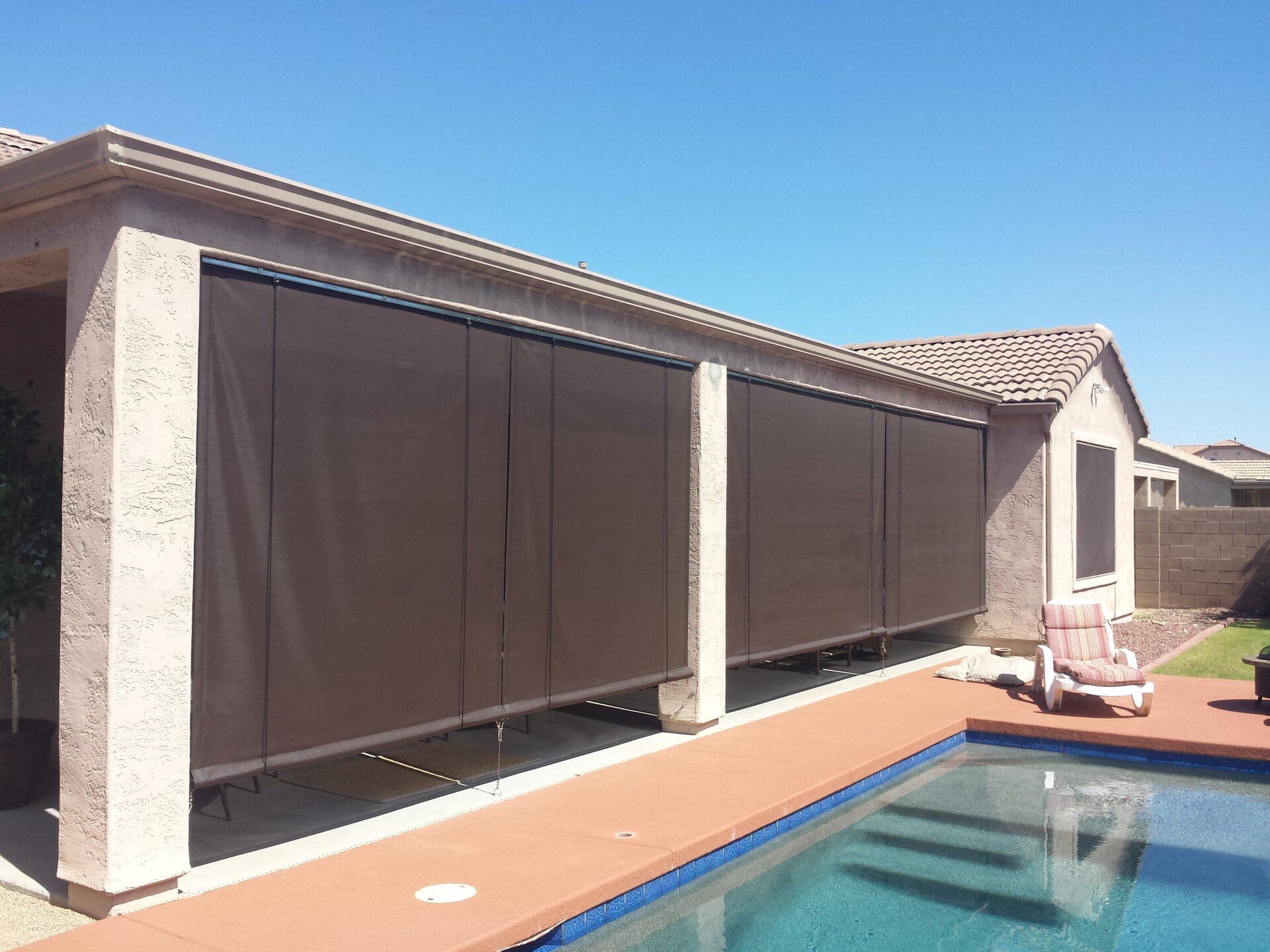 Home backyard patio sun shade in Phoenix, AZ