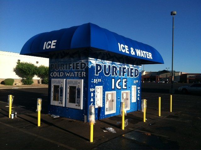 Ice and water machine in Phoenix, Arizona covered by AZ Awning