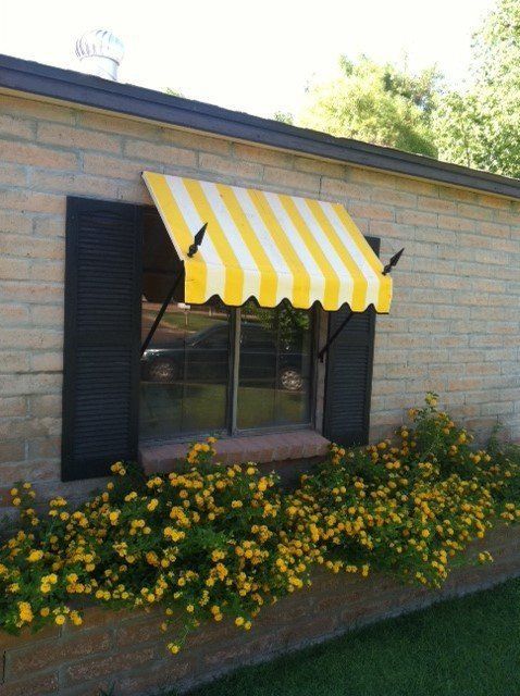 spear point style awning on a Phoenix, AZ home window