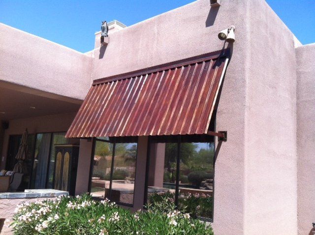 Custom metal window awning on Phoenix, AZ home