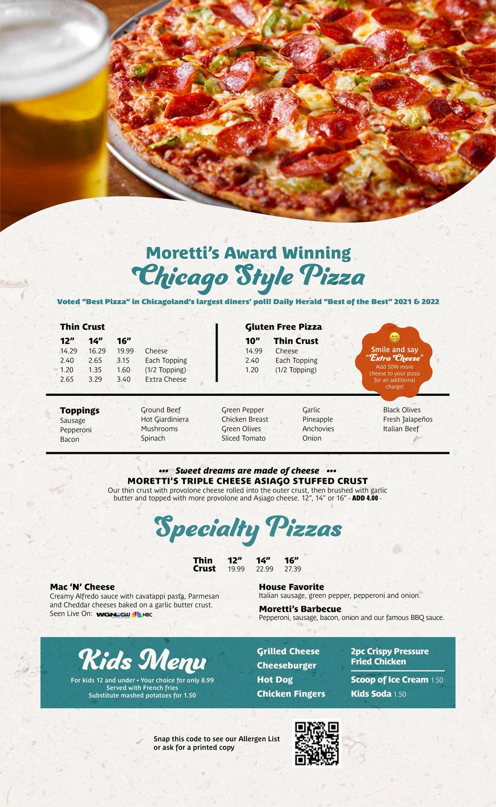 Snuggery in McHenry Summer Menu