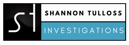 Logo for Shannon Tulloss Investigations, featuring a stylized