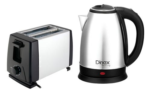 Combo Tostadora Y Pava Eléctrica Acero Inoxidable 2 Lts Oryx