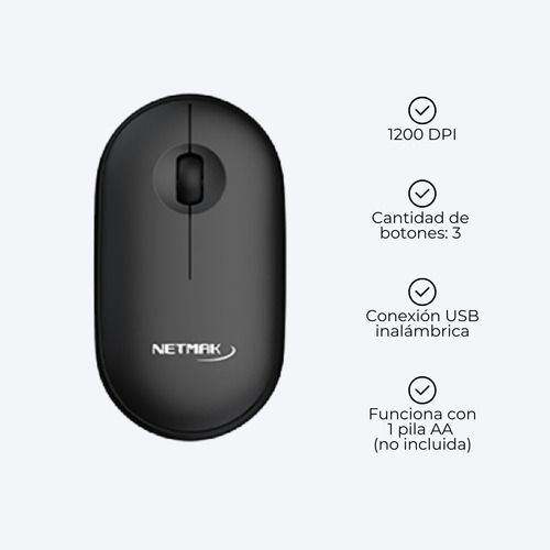 Kit Teclado Y Mouse Inalámbrico Usb Con Soporte Español