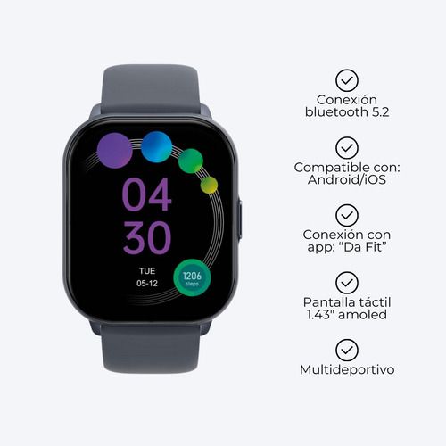 Reloj Inteligente Smartwatch Pantalla Táctil 1.43 Deportivo