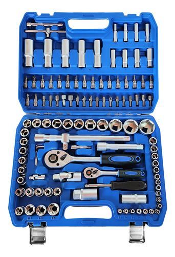 Set De Herramientas Manuales X108 Piezas Llave Tubo Caja Kit