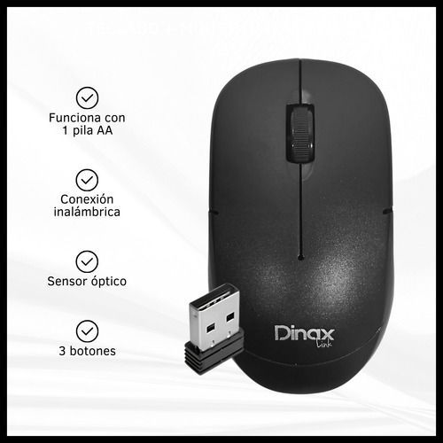 Kit De Teclado Y Mouse Inalámbrico Dinax Dx-2btcomb Negro