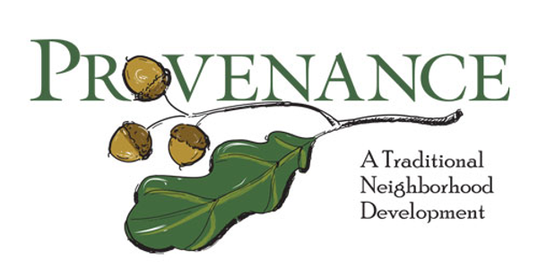 A logo for provenance a traditional neighborhood development