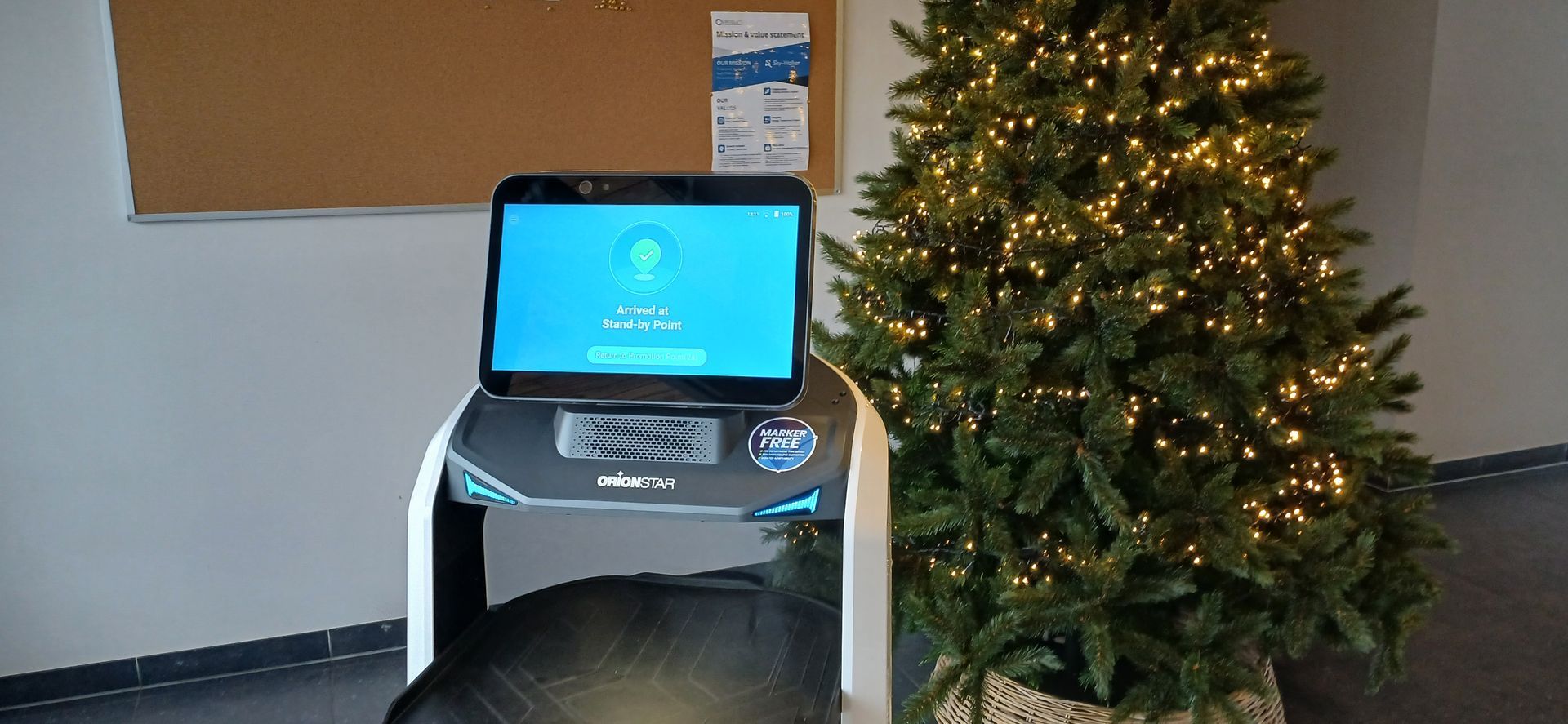 A robot named Odette working with Sky-Walker