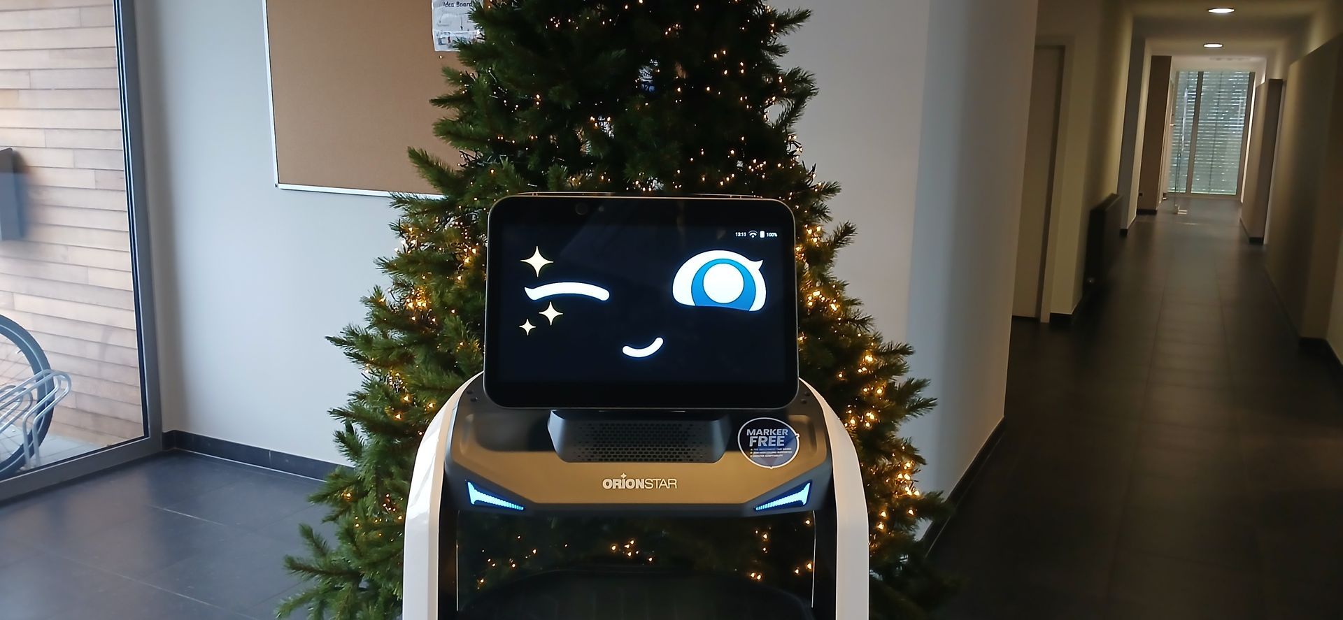 A robot named Odette working with Sky-Walker