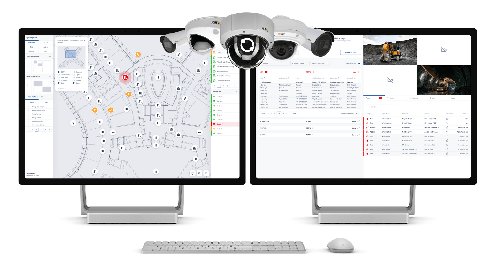 Entelec Sky-Walker PSIM Software Platform voor binnen uw meldkamer of control room